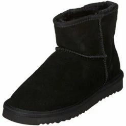 Carla Samuel Bottines basses fourrées en cuir nubuck Aurore for Bottes Couleur Noir