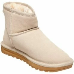 Carla Samuel Bottines basses fourrées en cuir nubuck Aurore for Bottes Couleur Beige