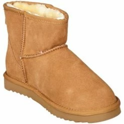 Carla Samuel Bottines basses fourrées en cuir nubuck Aurore for Bottes Couleur Marron clair